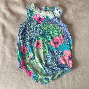 Lilly Pulitzer Blue and Pink Floral Kids Top